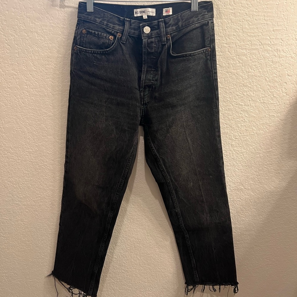 Re/Done Dark Black Straight Jeans